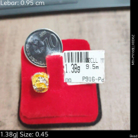 Emas 916,Bead Bead Pdr Ball Pasirs1 0.95cm Design:7092<X0D6Z>P916B(M9)-Size: 0.45cm