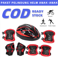 【COD】7 PCS Perlengkapan Pelindung Anak - Sepatu Roda, Sepeda Anak, Helm, Deker Lutut & Deker Tangan