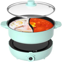 Hot Pot Electric with Divider, 4.2QT Hot Pot Electric Double Flavor Non-Stick Split Hot Pots for Family Cooking Party