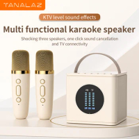 L2 sound microphone Portable Wireless Dual Microphone Karaoke Machine Bluetooth PA Speaker KTV DSP System HIFI Stereo Sound RGB
