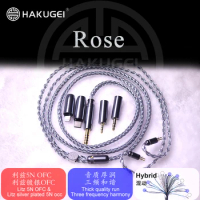 HAKUGEI Rose Wire 8CORE Litz 5N OFC and Litz Silver Plated 5N OCC Upgrade Earphone Cable 3.5 2.5 4.4 mmcx 0.78 qdc Cable