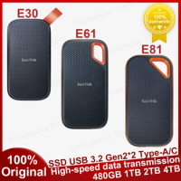 SanDisk E30 E61 E81 SSD Extreme PRO 480GB 1TB 2TB 4TB USB 3.2 Gen2*2 Type-A/C Portable External Solid State Drive NVME hard disk
