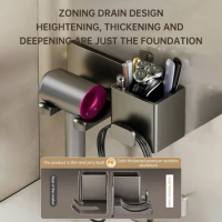 Aluminum Hair Dryer Holder For Dyson Metal Dryer Cradle Straightener Stand Wall Shelf without Drilling Bathroom Organizer
