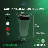 500PCS - PP INJECTION 16OZ / 500ML - CUP INJECTION - WINGOH