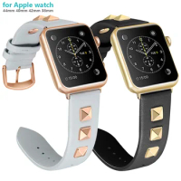 For apple watch3/4/5/6/7/8/9 generation apple watch band new fashion rivets leather watch band