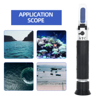 3 in 1 Handheld 0-100% Salinity Aquarium Pool ATC Automatic Refractometer 1.000-1.070SG Salt Seawater Salinometer For Water Test