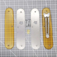 1 Pair Custom Made PEI Scales with Clip for 91 mm Victorinox Swiss Army Knife Modification Handle for SAK, Knife NOT Included