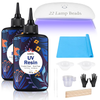 KISREL UV Resin with Light - 200g Upgraded Hard Type Crystal Clear Ultraviolet Curing UV Resin Kit 8