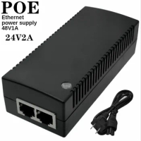 POE Power Supply DC Adapter 24V 2A/24V 1A Desktop POE Power Injector Ethernet Adapter Surveillance CCTV