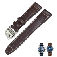 PCAVO Genuine Leather Watch Strap 20mm 21mm 19mm 22mm Cowhide Watchbands For IWC Mark Big Pilot Spitfire PORTOFINO Watch