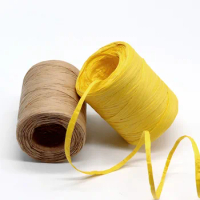 200 M/reel 100% Raffia Straw Yarn Hand Crocheting Yarn for Diy Handmade Hats Handbags Cushions Packing Wrapping Material Sup.