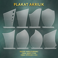 Plakat Akrilik Polos Vandel Acrylic Trophy Penghargaan Souvenir Kado Hadiah
