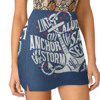 Like An Anchor In The Storm Women Sports Lining Skirt Tennis Dance Fitness Short Printed Skirts Anchor Text Like An Anchor