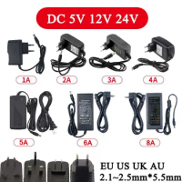 Switching Power Supply AC 110V~220V To DC 5V 12V 24V LED Power Adapter 1A 2A 3A 4A 5A 6A 8A 10A Lighting Transformer For Camera