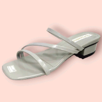 Roselina Ckt/Abu Hak 3cm Size 37-40 Sandal Heels Perempuan Termurah