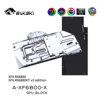 Bykski GPU 6080 Water Block For XFX RX6800 Overseas Edition, With Backplate For Water Cooling System A-XF6800-X