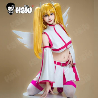 Ririsa Amano Cosplay Clothing HSIU Pink White Skirt suit White wings decoration Anime Ririsa 2.5 Dim