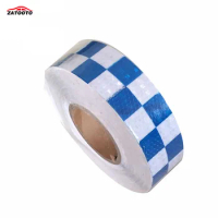 2"*164' white blue grid Reflective Safety Warning Conspicuity Tape Film Sticker self adhesive truck Warning Sticker
