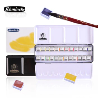 Schmincke AKADEMIE &amp; HORADAM 12/24 Colors Professional Solid Watercolor Paints/Pigments Half/Full Pan Art Solid Aquarell Paints