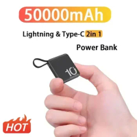 50000mAh Mini Power Bank Super Fast Chargr Portable External Battery Pack Powerbank Spare Batteries for iPhone 14 Samsung Xiaomi