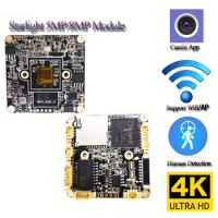 Starlight 8MP 3840*2160 4K Wireless IP Camera Module Human Detection Motion Alarm RTSP Audio Onvif TF Card Slot WIFI Camhi APP