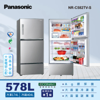 Panasonic 國際牌 台灣製578L新一級能源效率三門鋼板冰箱(NR-C582TV-S)