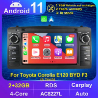 2 Din Autoradio for Toyota Corolla E120 BYD F3 Car Radio Multimedia Stereo Support Carplay RDS Navigation GPS Android System