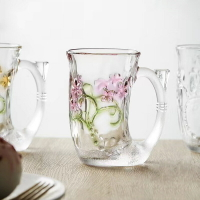 美人魚玻璃水杯馬克杯日本同款設計師玻璃杯創意杯子花茶杯牛奶杯