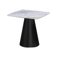 【BODEN】羅森爾2.3尺工業風造型岩板方型餐桌/小方桌/休閒桌/商業洽談桌