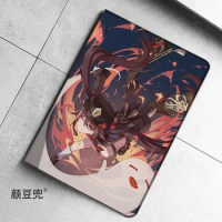 Hutao Anime Genshin Impact For Samsung Galaxy Tab S9 Lite 8.7 2021Case SM-T220/T225 Tri-fold stand Cover Galaxy Tab S6Lite S8 S7