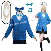 Blue Archive Game Cosplay Costume, Osuma Toki Character, JK Style School Uniform, Blue Coat, Shirt, 