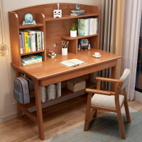 書架 ● 實木 書桌書架 一體 桌 家用 臥室中小 電腦桌兒童學習桌簡約寫字桌