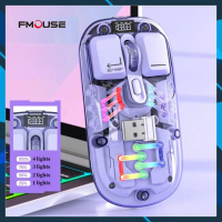 FMOUSE Chuột Bluetooth M36 RGB Không dây-Led đổi màu- Vỏ trong suốt- FM36RGB