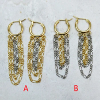 10 Pairs long tassel earrings 18k gold plated Chain Metal link chain tassel earring Jewelry earrings 30189