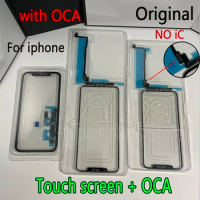 NO IC Original Touch Screen +OCA Glue Front glass For Apple iphone 11 11pro 11promax 12 12pro LCD Outer Digitizer repairing