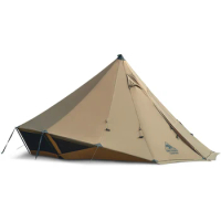 OneTigris Gastropod 2-6 Person Hot Tent Enhanced 3D Ventilation System Includes Tent Poles Stove Jack for Burning Stoves