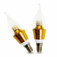 【KISS QUIET】安規5W E14 LED拉尾蠟燭燈/黃光限定-2入(全電壓燈泡/蠟燭燈/美術燈/E14/LED燈泡)