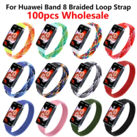 100pcs Braided Loop Watch Band For Huawei Band 8 Strap For Huawei Band 8 Straps Bracelet For Huawei 8 Band Braided Watchband