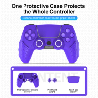 IINE Controller Case Cover with Touch Pad Sticker Silicone Case Protective Cover Compatible Playstation5 Controller