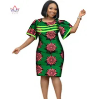 Afrika Gaun untuk Wanita Afrika Lilin Cetak Gaun Dashiki Plus Ukuran Afrika Gaya Pakaian Wanita Kantor Dress WY2353