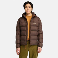 【Timberland 官方旗艦】男款深棕色防潑水鵝絨連帽外套(A5M6P243)