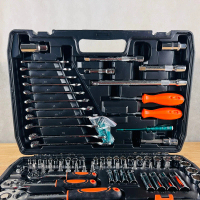 GTOOLS GT200 Kunci ring pas set socket shock sok L bintang obeng toolkit Eropa 121pc rachet wrench