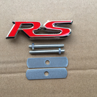 Universal RS Logo Front Grille With Screw Set RS Metal Steel Front Grill Emblem Logo Set(9*2.5cm)