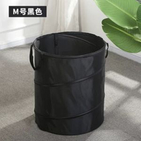 全城熱賣 - 戶外折疊垃圾桶露營車載便攜收納桶園藝大容量衛生桶牛津布垃圾架夾子款中號-黑色90升 高55直徑45