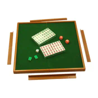 Travel Mini Mahjong Set Portable Chinese Mahjong 144 Tiles Elaborately Crafted Mahjong With Foldable Table For Travel Home Party