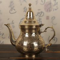 印度進口銅茶壺純銅純手工奶茶壺家用茶具奶茶用具水壺燒水壺銅壺