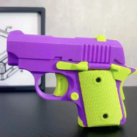 3D Carrot gun Mini 1911 Toy Gun Model Cannot Shoot Printing Fidget Toys For Kids Adults Boys Birthday Gifts
