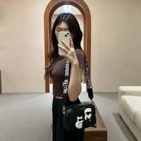 Tas KARL LAGERFELD ROUND DUO IKONIK CHOUPETTTE BLACK LEATHER CAMERA BAG 100% ORIGINAL 31X7X14CM