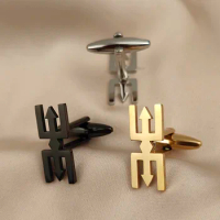 Arrow Double Headed Trident Cufflinks for Men Gold Silver Stainless Steel Shirt Cuff Cufflinks Father's Day Gift