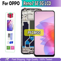 6.43'' AMOLED For OPPO Reno 7SE LCD Replacement with Frame For Oppo Reno7 SE 5G LCD PFCM00 Display Screen Touch Panel Digitizer